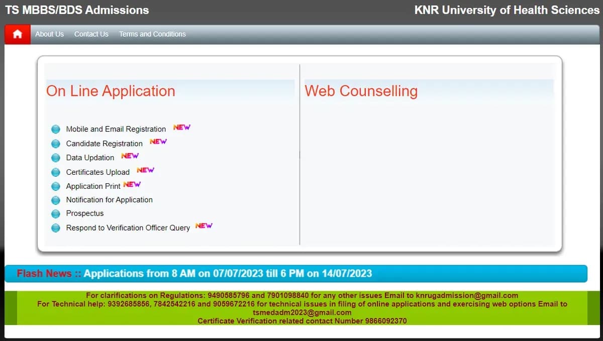 Telangana NEET UG 2023 Counselling